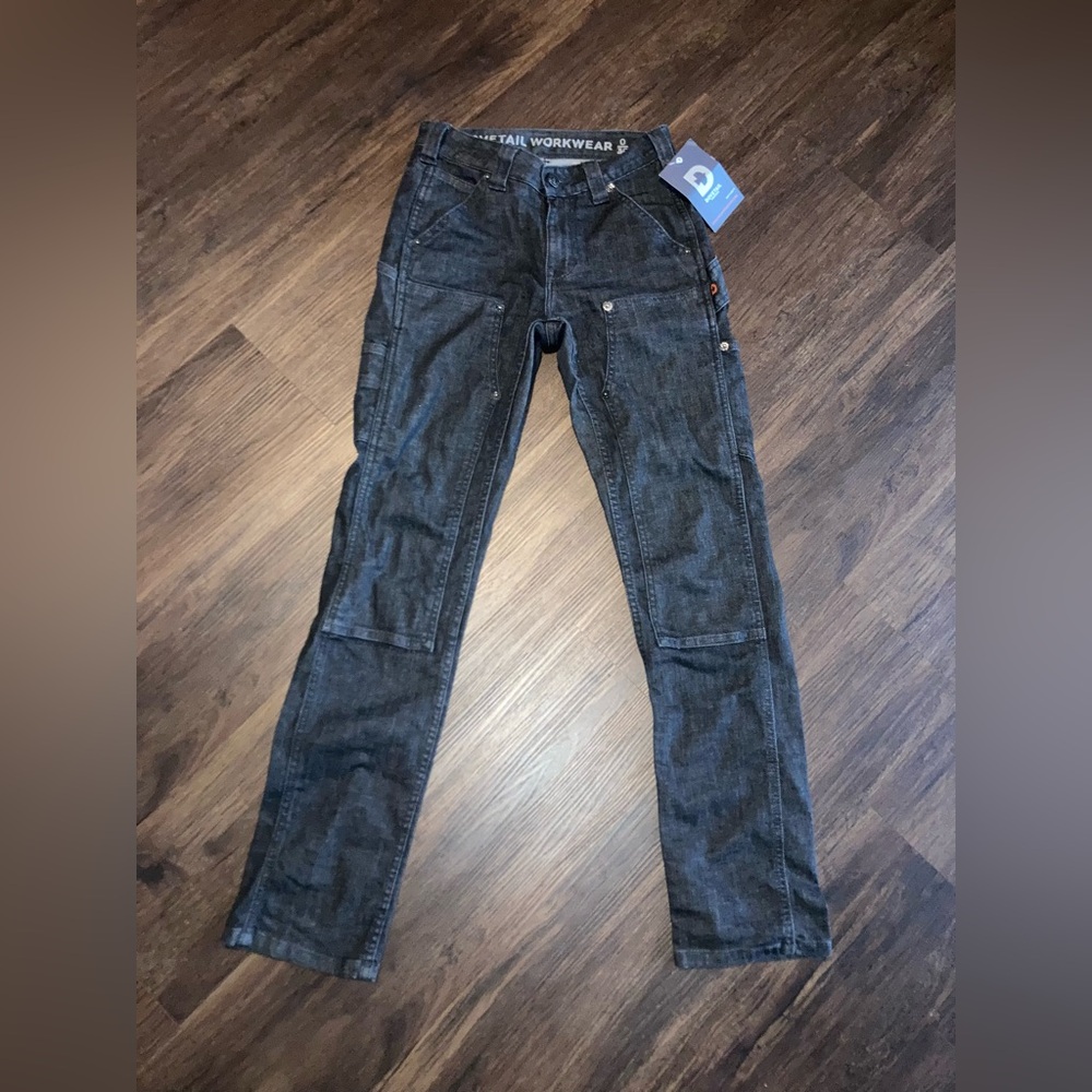 Dovetail workwear women’s grey Dark Wash Carpenter Work Jeans size 0 new